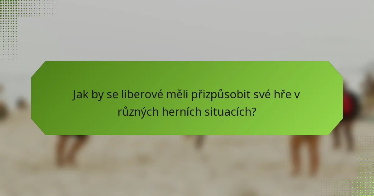 Jak by se liberové měli přizpůsobit své hře v různých herních situacích?